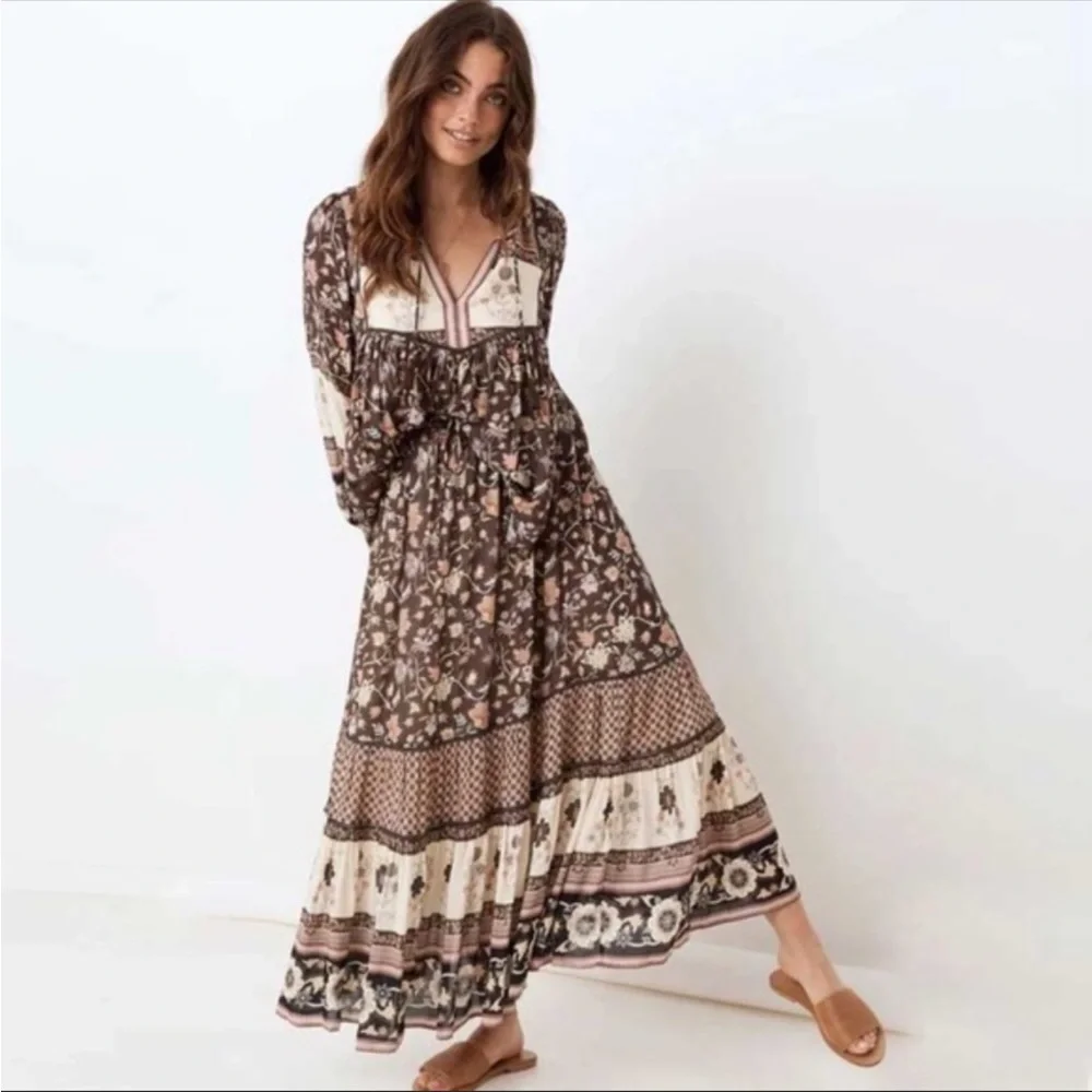 #82CLOSEOUT SALE! NEW! Gypsy Boho Floral Maxi Skirt - Picture 3 of 9